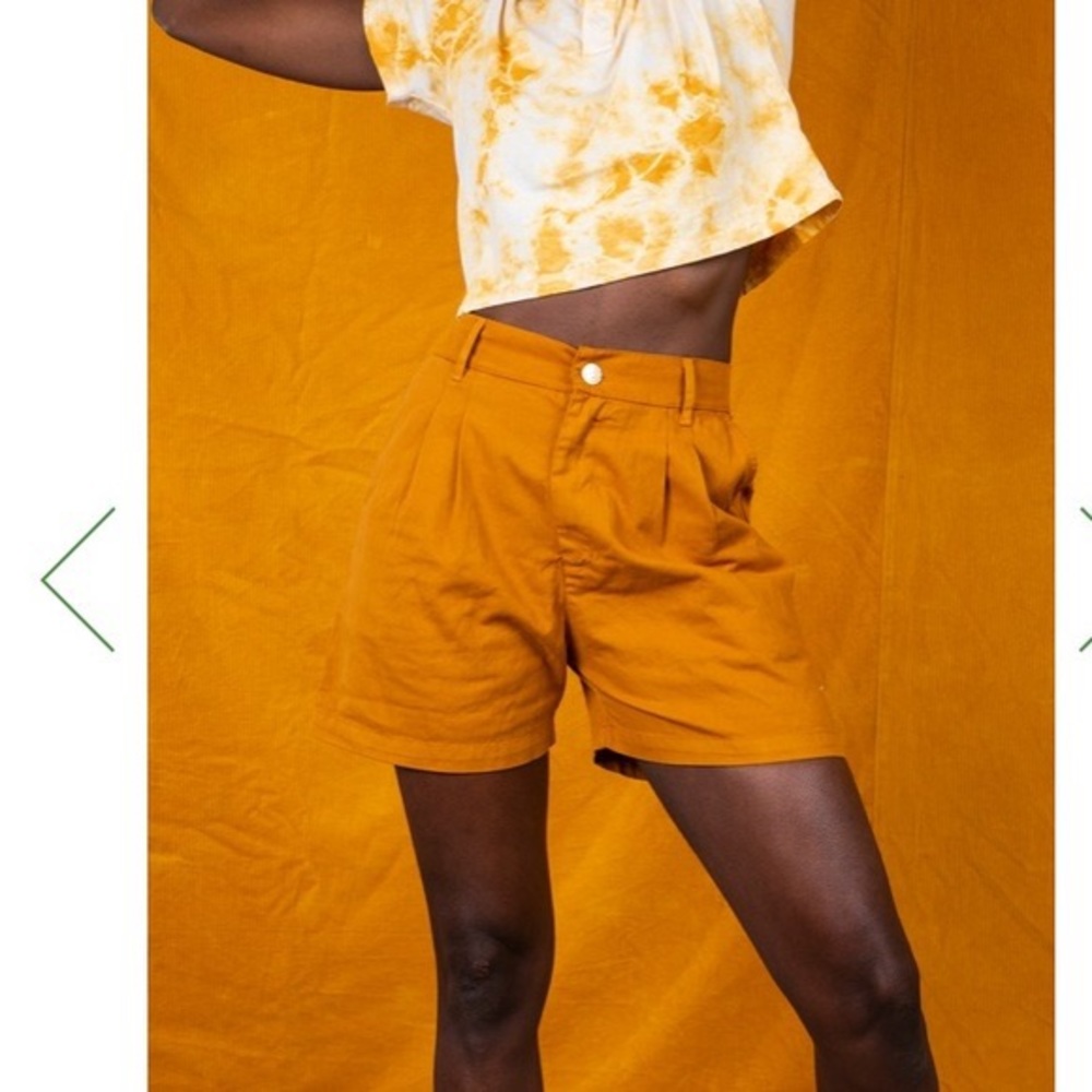Big Bud Press Trouser Shorts in Mustard Yellow